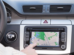 GPS navigation in interior of modern car