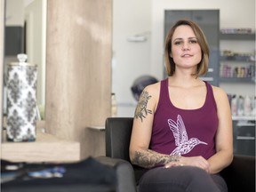 Jennifer Dubois, owner of Miyosiwin Salon Spa, sits inside the newly renovated space which was badly damaged in the Lang's Cafe fire back in April and had to close down. Now it will be reopening in the next couple of weeks.