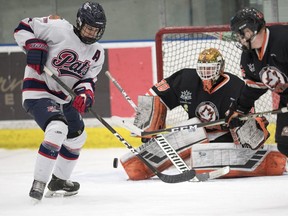 Cole Sillinger, shown with the Regina Pat Canadians, scored his first WHL goal after being called up to the Medicine Hat Tigers for the playoffs.