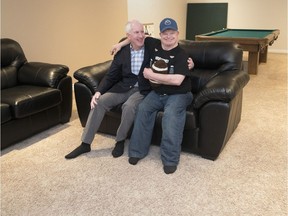 Patrick Doran shows Councillor Bob Hawkins around a group home operated by Regina Residential Resource Centre (RRRC) in Harbour Landing in Regina.