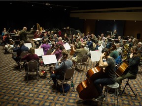 Gordon Gerrard conducts members of the Regina Symphony Orchestra (RSO) in a rehearsal at the Conexus Arts Centre on March 6, 2019.