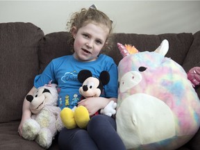 Isabelle Campbell poses for a photo at her home in Regina. Isabelle received a liver transplant, and had a wish fulfilled by the Children's Wish Foundation.