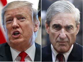 U.S President Donald Trump (L) and Special Counsel Robert Mueller (R). A redacted version of Mueller's highly anticipated report was released on April 18, 2019.