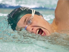 Regina Optimist Dolphins swimmer Michael McGillivray, shown during a Friday morning practice at the Lawson Aquatic Centre, is enjoying a banner season.