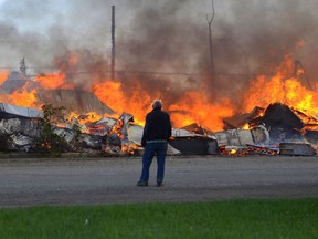 A photo of the Kyle Hotel fire taken by Dale McLaren.