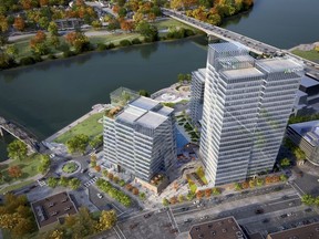 Nutrien Ltd. is spending $50 million over 15 years for space in a new office tower at River Landing in Saskatoon.