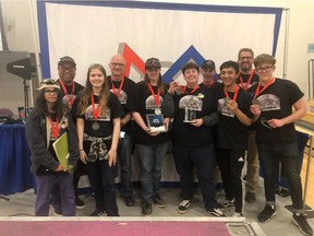 The Thom Collegiate robotics team, pictured above at the regional competition, has earned a spot on the world stage, and will be going to the FIRST Robotics Championship in Houston, Texas from April 17 to 20, 2019. (Submitted photo)