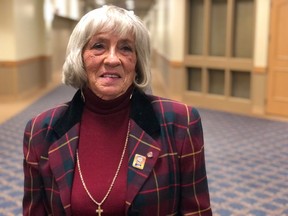 Vivianne Beamish posed for a photo at the 100th anniversary celebration for Optimist International held at the Queensbury Convention centre in Regina on April 14, 2019. Beamish has been a member since 1975.