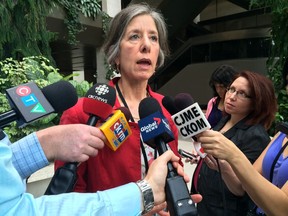 Denise Werker speaking at a news conference about hantavirus in 2014.