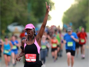 SASKATOON, SK - Saskatchewan Marathon runners start their race in Saskatoon, Sask. on May 27, 2018.