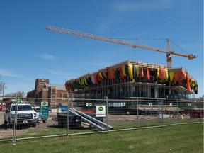 Work continues at the construction site of the new Conexus Credit Union building in Wascana Park.