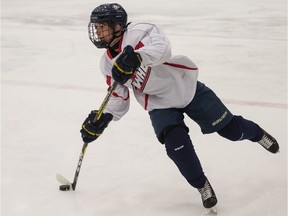 Braxton Whitehead, shown at the Regina Pats' spring camp in 2019, has signed a standard player agreement with the WHL team.