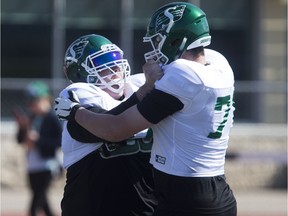 Centre Dan Clark was grateful to be back with the Riders on Sunday after being injured in a single-vehicle rollover on May 7.