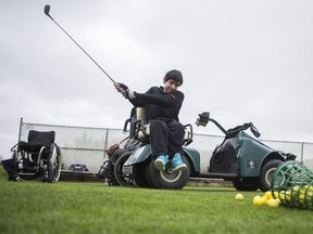 ared Carter try the new adaptive golf cart during an ÒIntro to Adaptive GolfÓ event at the Silverwood Golf Course held by Saskatchewan Wheelchair Sports Association and Golf Saskatchewan in Saskatoon on Saturday, May 25, 2019.