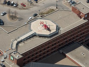 An aerial photo shows a STARS helicopter sitting on the roof of the General Hospital. The eighth edition of the STARS lottery launched Wednesday, May 15, offering 2,016 prizes, valued at more than $4.1 million. The lottery features two grand prize show homes, a $257,979 early bird adventure package, three vehicles or their cash value, and five dream vacation packages.