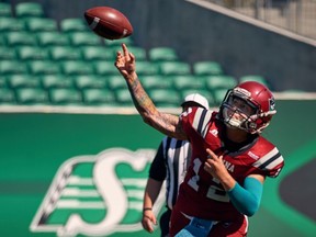 Regina Riot quarterback Aimee Kowalski during the 2018 WWCFL championship game.