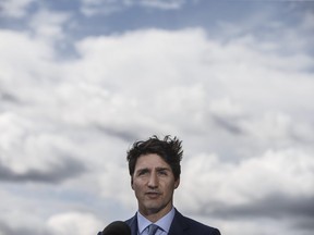 Prime Minister Justin Trudeau speaks at a press conference during a visit to Edmonton on Friday, May 10, 2019.