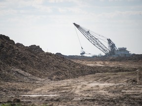 A dragline works near the Shand power plant.