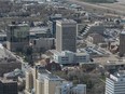 An aerial view of Regina City Hall.