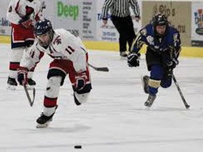 Defenceman Layton Feist,  left, was the Regina Pats' first-round selection in Thursday's WHL bantam draft.