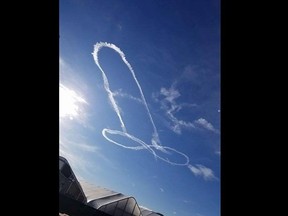 Two Navy junior officers thought it would be funny to draw a penis using jet contrails in the sky. The idea backfired but the photos stayed on social media.