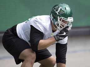 Mexican offensive lineman Rene Brassea dressed for 17 games with the Saskatchewan Roughriders in 2019.