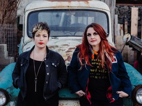 Mallory Johnson (left) and Ashley Walshbarr are Kamloops, B.C., rock band Sweater Kittens. They are playing at The Exchange in Regina on Saturday, May 11, 2019, as part of a Girls Rock Regina fundraiser show.