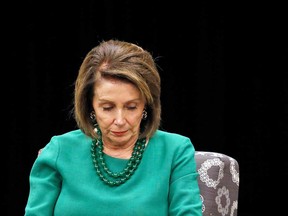 Speaker of the House Nancy Pelosi, pauses during a panel discussion at Delaware County Community College, Friday, May 24, 2019, in Media, Pa.