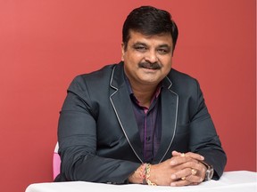 Jigar Patel, businessman and candidate for the federal NDP nomination in Regina—Lewvan, sits in his restaurant on Albert Street.