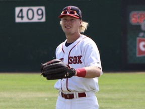 Griffin Keller, shown in this file photo, is hitting .388 for the Regina Red Sox this season.