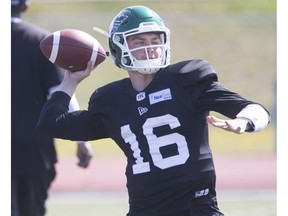 Isaac Harker is to start at quarterback for the Saskatchewan Roughriders on Saturday against the visiting Edmonton Eskimos.