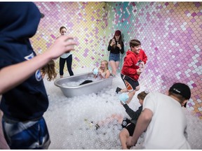 Students from Davidson School enjoy a section of the Saskatchewan Science Centre's new JoyLab exhibit.