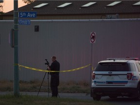 Police and paramedics respond to the scene of an incident on 5th Avenue East between McDonald Street and Lindsay Street.