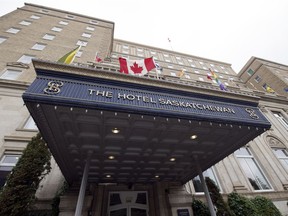 The exterior of the Hotel Saskatchewan  in Regina.