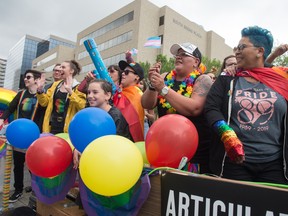 Participants in the Pride parade in Regina as it made its way down Broad Street on June 15, 2019.