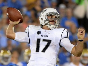 Cody Fajardo, now of the Saskatchewan Roughriders, is shown during his time as a star quarterback with the University of Nevada Wolf Pack.