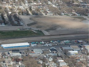An aerial photo shows the site of the old Taylor Field after the stadium was demolished.