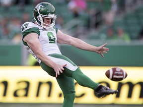 Jon Ryan's punting averages have improved with each game the former NFLer has played with the Saskatchewan Roughriders