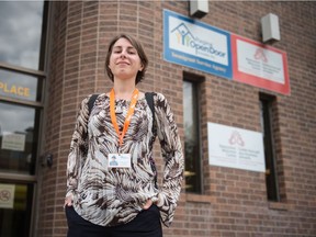 Déborah Chevalier, Translation and Interpretation Program coordinator with Regina Open Door Society (RODS), stands in front of the RODS office on 11th Avenue. Chevalier's program provides interpretation services to clients in a variety of situations, including with courts.