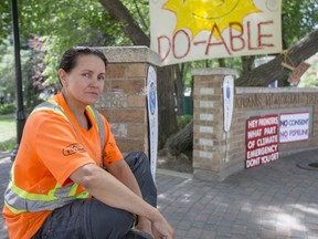 Nancy Greyeyes is an organizer of the camp advocating for climate change action as all thirteen of Canada's premiers meet in Saskatoon, SK on Wednesday, July 10, 2019.