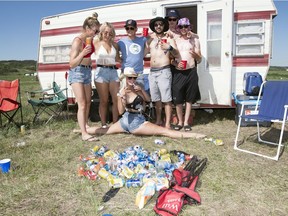 Campers get ready for Country Thunder Saskatchewan near Craven.