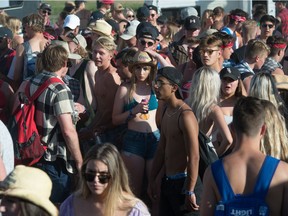 Festival-goers enjoy the afternoon together in the camping area during the Country Thunder music festival in 2019.