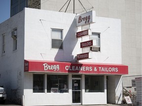 The exterior of Bregg Cleaners, Tailors & Furriers on the 1900 block of Albert Street in Regina.