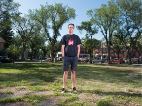 Ward 3 Councillor Andrew Stevens stands in a vacant lot near Regina's General Hospital. He spoke to the Leader-Post about the city's new Underutilized Land Improvement Strategy approved by council, which will aim to incentivize development of underutilized land.