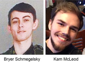 Kam McLeod, 19 and Bryer Schmegelsky, 18 from Port Alberni, named as suspects in the murder of an Australian tourist and his American girlfriend in northern British Columbia, as well as an unidentified man whose body was found near the boys' abandoned flaming car, are seen in undated photos issued by the Royal Canadian Mounted Police (RCMP). BC RCMP/Handout via REUTERS. THIS IMAGE HAS BEEN SUPPLIED BY A THIRD PARTY. NO RESALES. NO ARCHIVES