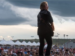 Country singer Travis Tritt looks out over the crowd at Country Thunder on July 14, 2019.