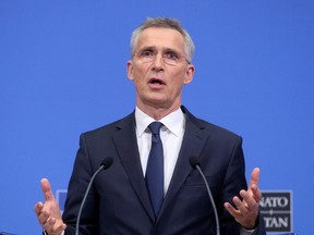 Secretary-General Jens Stoltenberg speaks during a news conference after a NATO Defence Ministers meeting in Brussels, Belgium June 27, 2019.