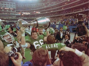The Saskatchewan Roughriders' three Grey Cup-winning teams - 1966, 1989 and 2007 - are to be inducted into the organization's Plaza of Honor. The teams include members Andy Fantuz (above, 2007), Mike Anderson (below, 1989) and Ron Lancaster (1966).