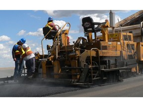 Highway paving in Saskatchewan.