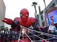A giant inflatable Spider-Man is displayed on the red carpet for the Spider-Man: Far From Home World premiere at the TCL Chinese theatre in Hollywood on June 26, 2019. (CHRIS DELMAS/AFP/Getty Images)